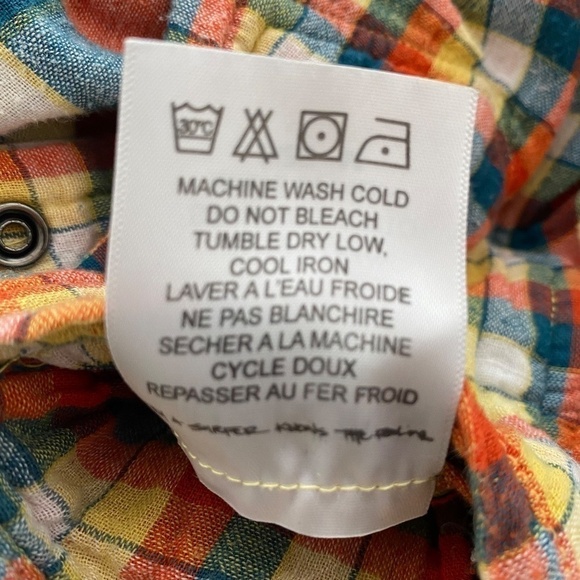 Reversible Billabong plaid flanel snap closure flannel long sleeve plaid shirt M - Picture 7 of 9